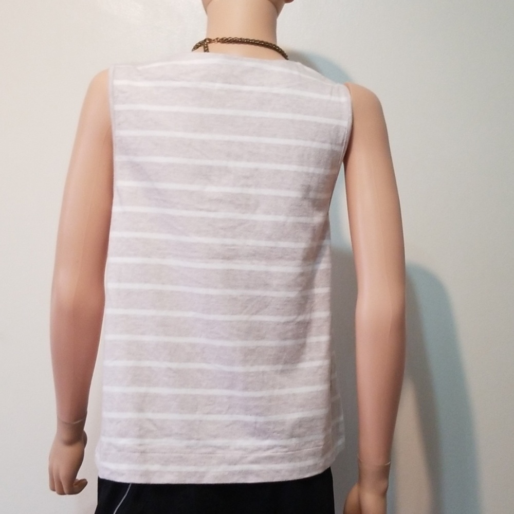 Madewell Cotton Stripe Asymmetrical Tank sz M NWT - Picture 6 of 8